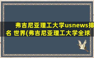 弗吉尼亚理工大学usnews排名 世界(弗吉尼亚理工大学全球排名)